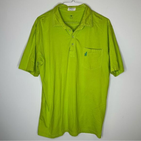 Johnnie-O West Coast Prep Neon Green Short Sleeve Performance Polo Size XL - Picture 5 of 8